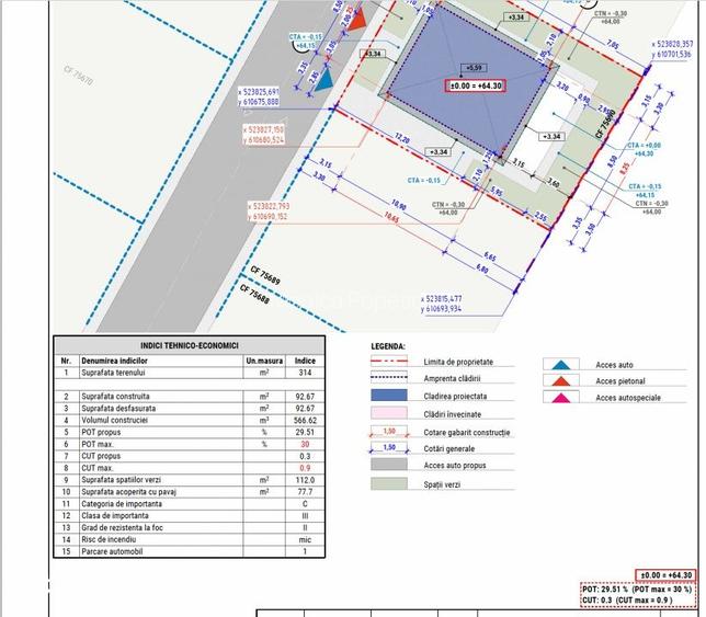Teren intravilan cu autorizatie de constructie Comuna Berceni, 314
