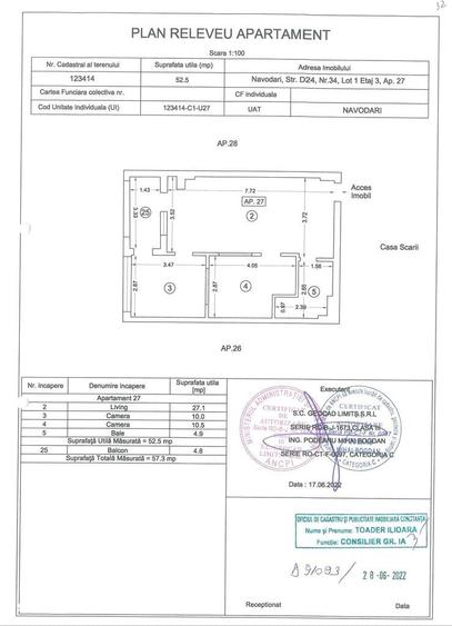 Apartament cu 3 camere în Nord