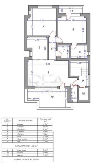 Apartament cu 3 camere semidecomandat, mobilat în Moșilor