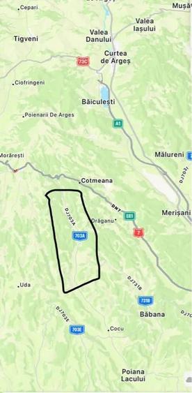 Teren de 832 mp, în Cotmeana