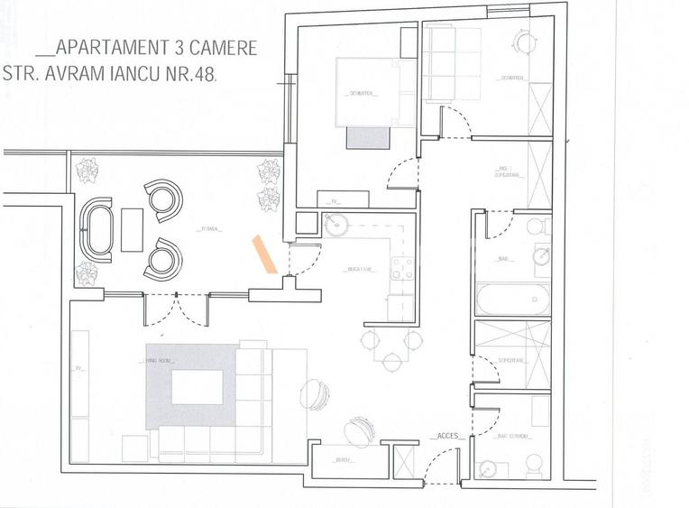 Apartament mobilat trei camere Europe Residence - 11