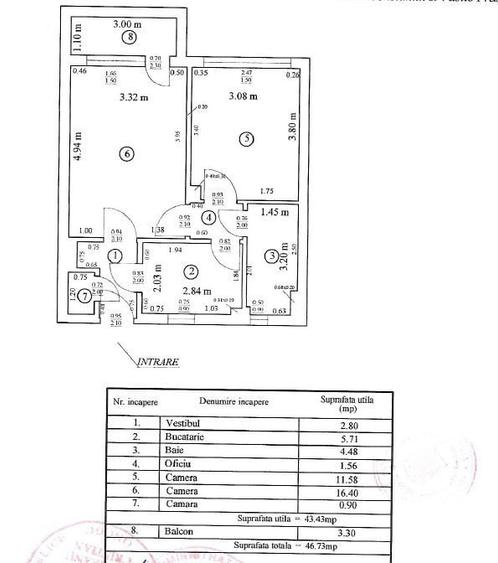 Apartament cu 2 camere semidecomandat, mobilat în Grivița