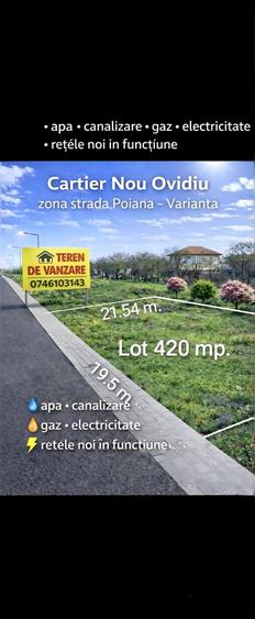 Teren Construcții de 420 mp, în Ovidiu