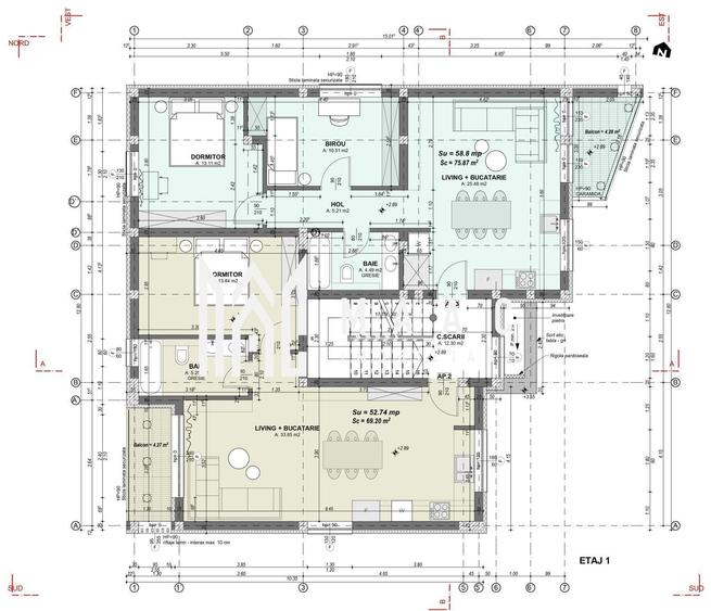 Apartament cu 2 camere în Central