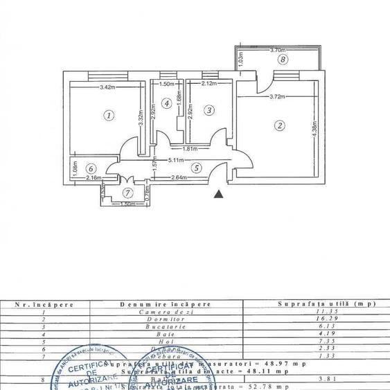 Apartament cu 2 camere decomandat în Central