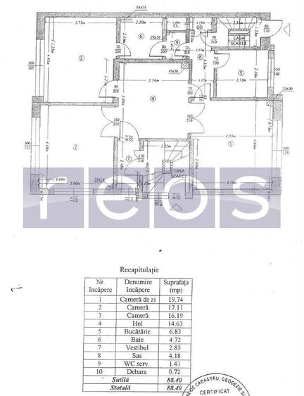 Apartament cu 3 camere în Primăverii