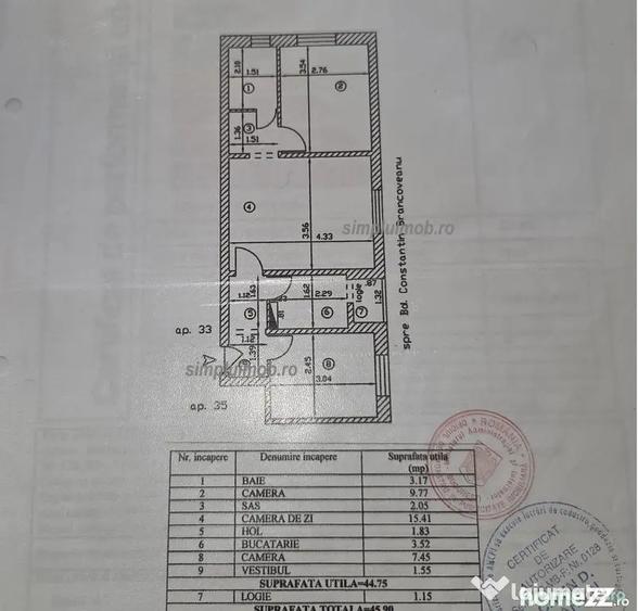 Apartament cu 3 camere decomandat în Brâncoveanu