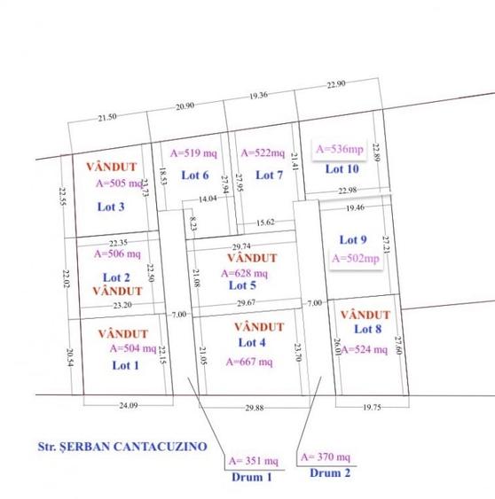 Teren Construcții intravilan de 502 mp, în Ciofliceni