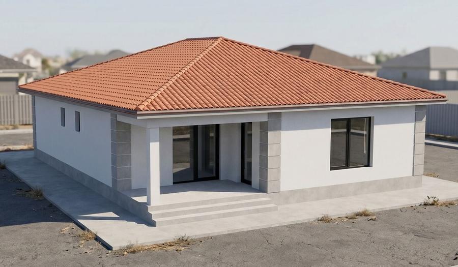 Casă individuală cu 4 camere cu Canalizare în Cumpăna