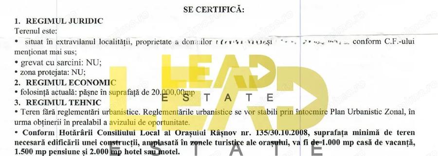 Teren de 20000 mp, în Cheile Râșnoavei