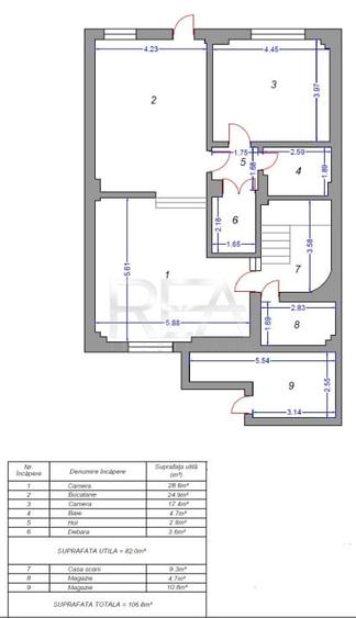Apartament cu 2 camere semidecomandat, mobilat în Moșilor