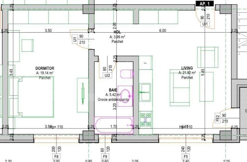 Apartament cu 2 camere în Central