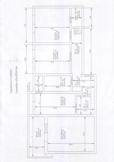 Apartament cu 3 camere decomandat în Răcădău