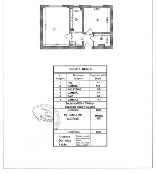 Apartament cu 2 camere decomandat în Lujerului