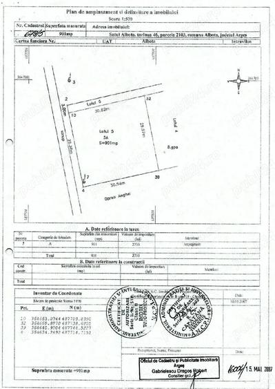 Teren de 901 mp, în Albota