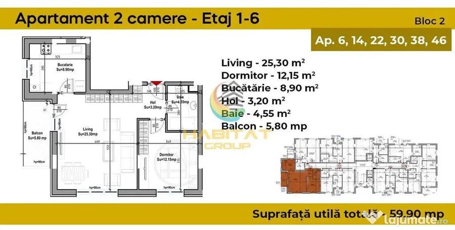 Apartament 2 camere / 60 mp / Grand Arena - Bucuresti (Bucuresti-Ilfov) - 3