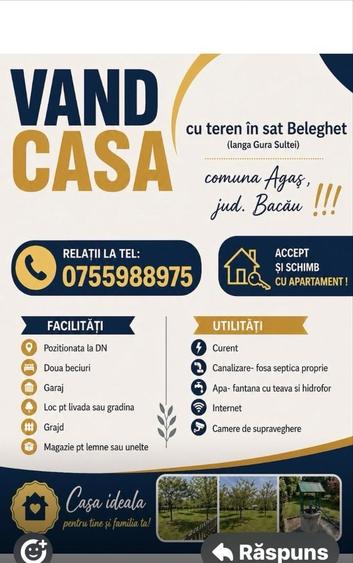 Casă cu 4 camere în Comănești