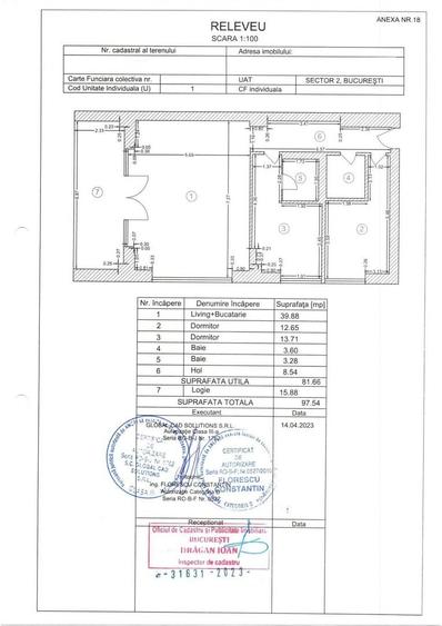 Apartament cu 3 camere semidecomandat în Barbu Văcărescu