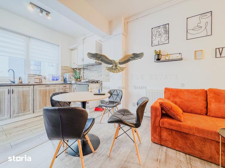 Apartament cu 2 camere semidecomandat, mobilat în Baciu