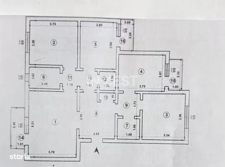 Apartament cu 4 camere decomandat în Central