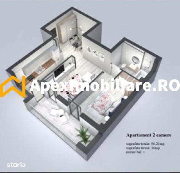 Apartament cu 2 camere semidecomandat în Centrul Civic