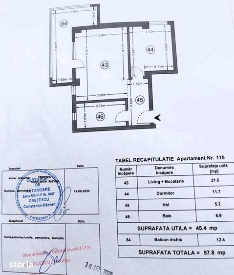 Apartament cu 2 camere în Chiajna