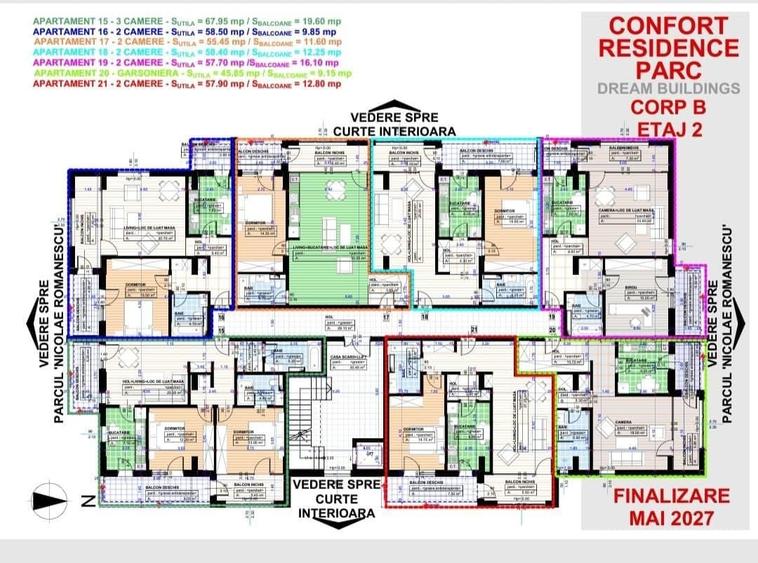 Apartament cu 2 camere decomandat în 1 Mai