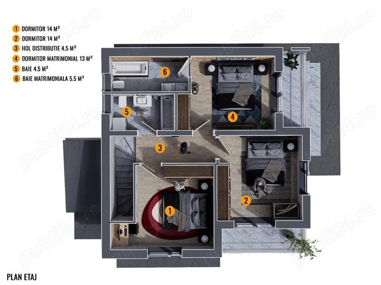 Casă cu 4 camere cu Teren 227 Mp în Chiajna