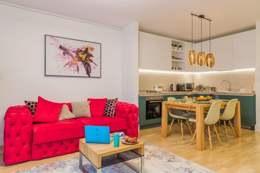 Apartament cu 2 camere decomandat, mobilat în Barbu Văcărescu