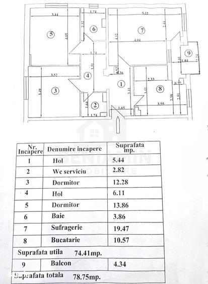 Apartament cu 3 camere decomandat în Calea București — fotografia 2