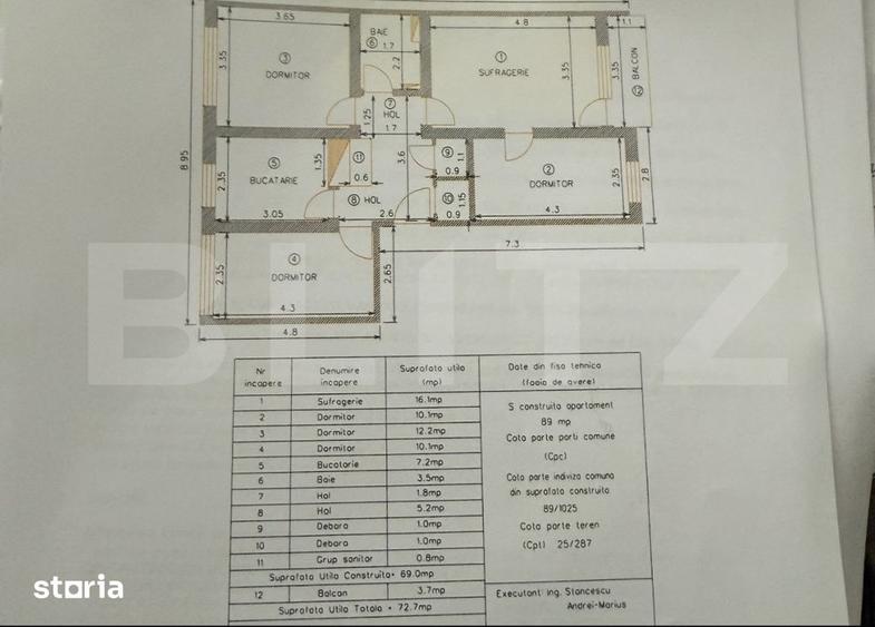 Apartament 4 camere, 69 mp, zona Aleea Trandafirilor - 1