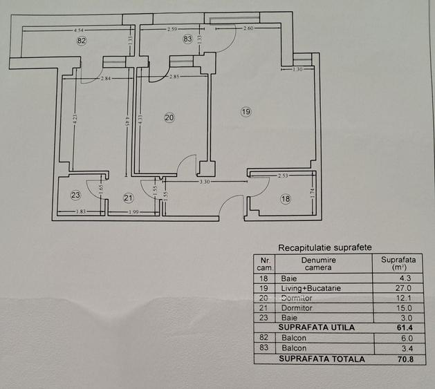 Apartament cu 3 camere decomandat, mobilat în Baicului