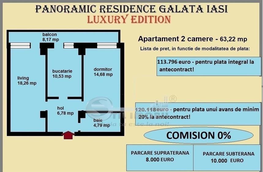 Apartament cu 2 camere decomandat în Galata
