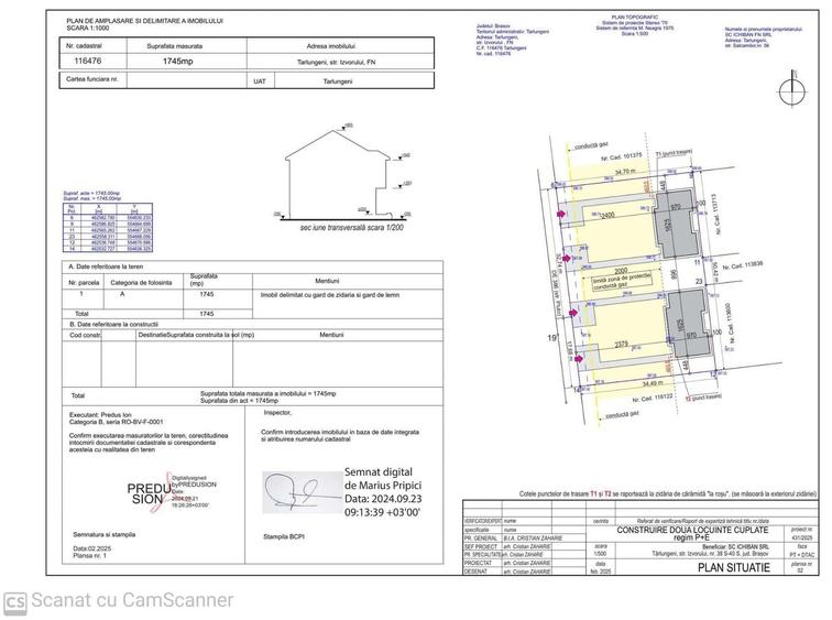 Duplex cu 4 camere cu Canalizare în Tărlungeni