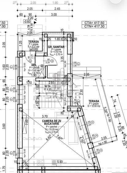 Duplex cu 4 camere cu Canalizare în Câmpului
