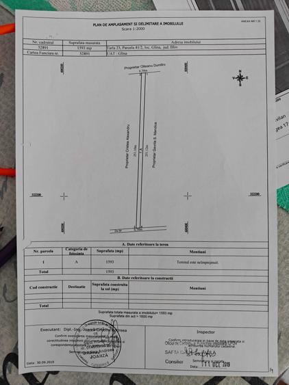 Teren de 1600 mp, în Glina
