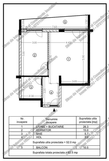 Apartament cu 2 camere decomandat în Tomis Plus