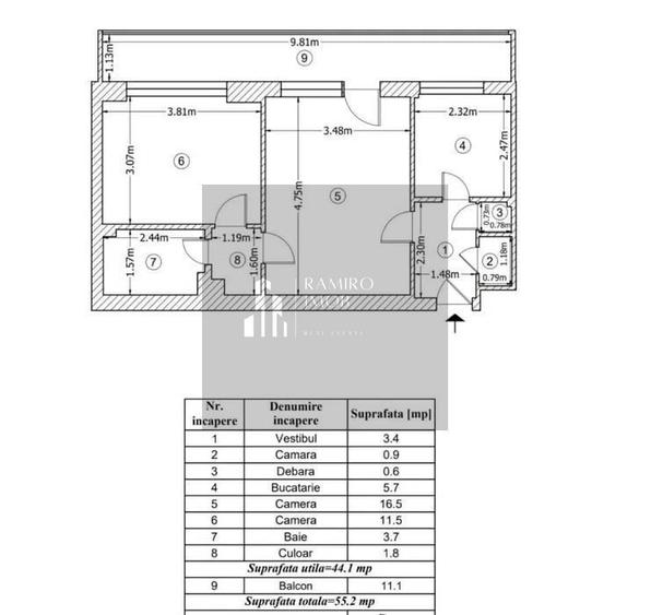 Apartament 2 camere | Piata Iancului | 55 mp | Et 1 - 7