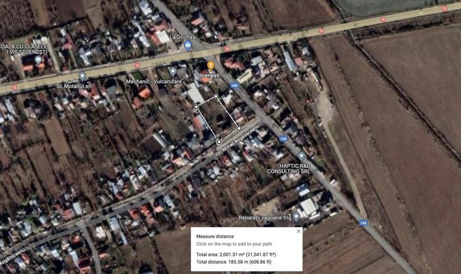 Teren Construcții intravilan de 2025 mp, în Stoenești