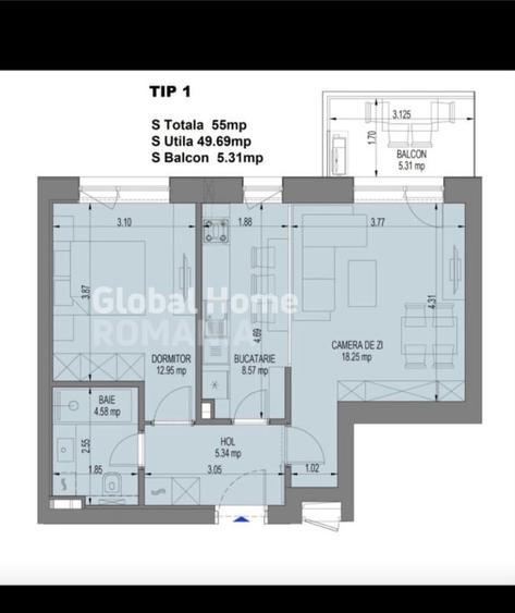Apartament cu 2 camere decomandat în Aviației