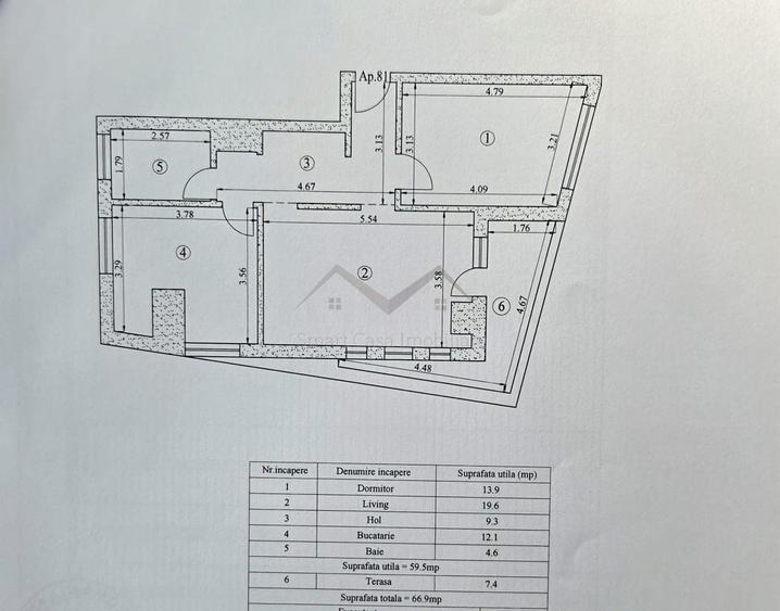 Apartament cu 2 camere decomandat în Tătărași