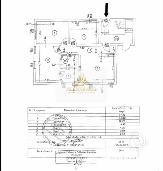Apartament cu 3 camere decomandat, mobilat în Metalurgiei
