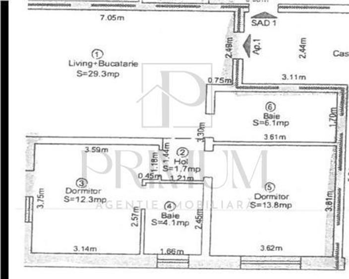 Apartament cu 3 camere decomandat în Giroc