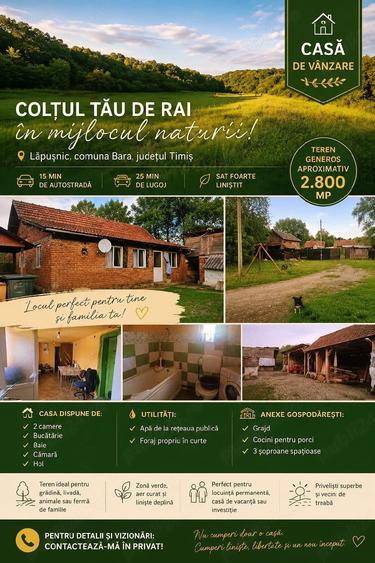 casa cu teren la ?ara - 1
