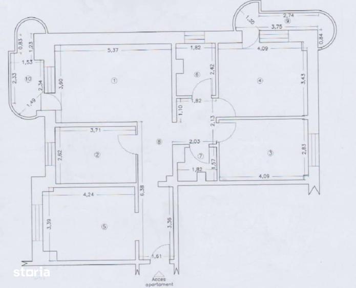 Apartament cu 4 camere decomandat în Gara