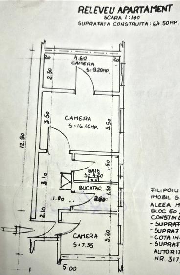 Apartament cu 3 camere semidecomandat în Mihai Bravu