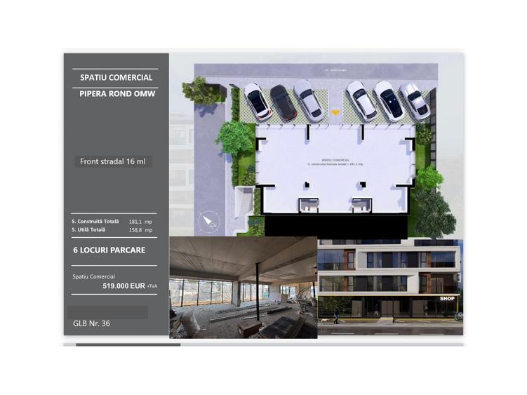 Spațiu comercial, de 160 mp, în Pipera