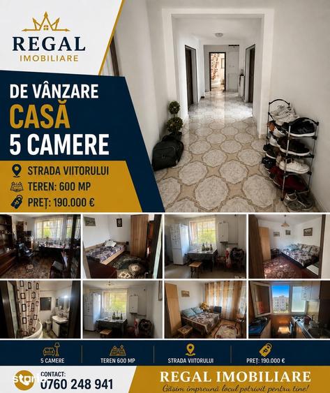 Casă cu 4 camere cu Teren 600 Mp în Central