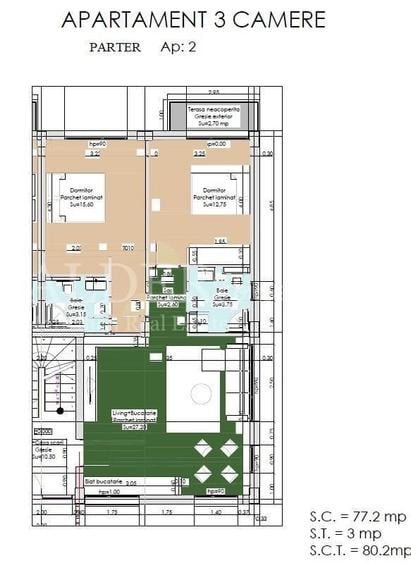 Apartament cu 3 camere în Ovidiu