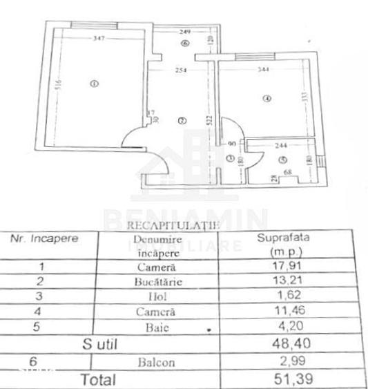 Apartament cu 2 camere decomandat în 1 Mai